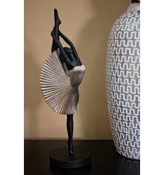 Statuetta a forma di ballerina con elegante vestito da sera argento