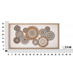 Pannello su tela completo di cornice arricchito da motivi geometrici