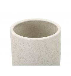 Vaso in ceramica bianca elegantemente decorato con delle sfere