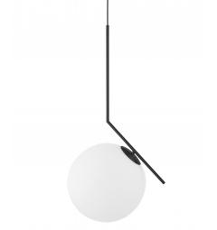 Lampada a sospensione design moderno sfera vetro bianca