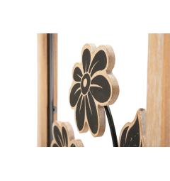 Pannello decorativo 3D da parete in metallo e legno con fiori