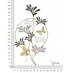 Pannello decorativo 3D da parete in metallo cornice rotonda dorata