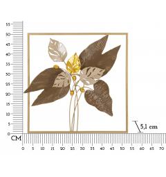 Pannello decorativo 3D da parete in metallo foglie colorate