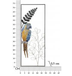 Pannello decorativo 3D da parete pappagallo colorato su ramo