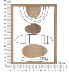 Pannello decorativo 3D da parete in metallo e legno