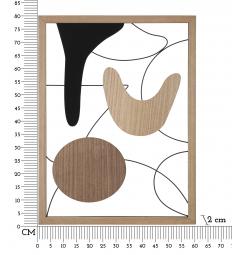 Pannello decorativo 3D da parete in metallo e legno toni caldi