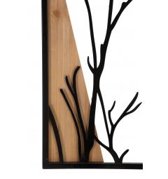 Set di 4 pannelli decorativi 3D da parete albero con 2 uccelli sui rami