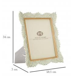 Elegante portafoto con cornice decorata da foglie