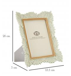 Elegante portafoto con cornice decorata da foglie