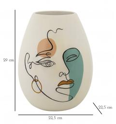 Vaso finemente decorato con un volto dal design astratto