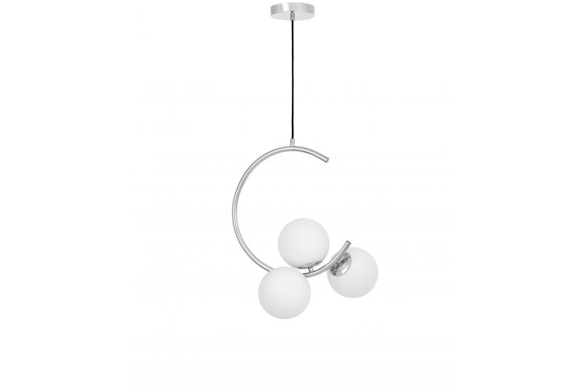 Lampada a sospensione design moderno cromo 3 punti luce - Arrediorg