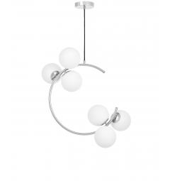 Lampadario design moderno cromo con 6 punti luce BONIO W6 - Arrediorg