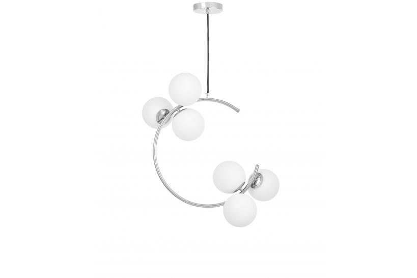 Lampadario design moderno cromo con 6 punti luce BONIO W6 - Arrediorg