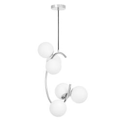 Lampadario design moderno cromo con 6 punti luce BONIO W6 - Arrediorg