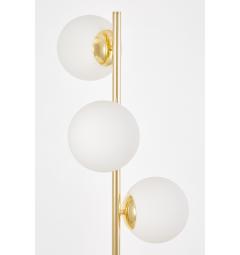 Lampada da terra design moderno struttura color oro e paralumi in vetro bianco - Arrediorg