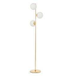 Lampada da terra design moderno struttura color oro e paralumi in vetro bianco - Arrediorg