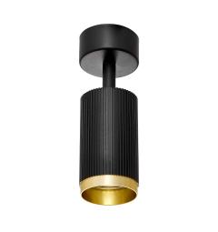 Lampada da parete a forma di tubo in metallo nero e oro - Arrediorg