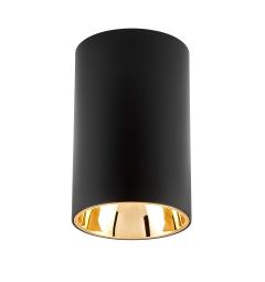 Lampada da muro a forma di tubo in metallo nero e oro - Arrediorg