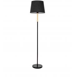 Lampada da terra design moderno e paralume in tessuto nero - Arrediorg