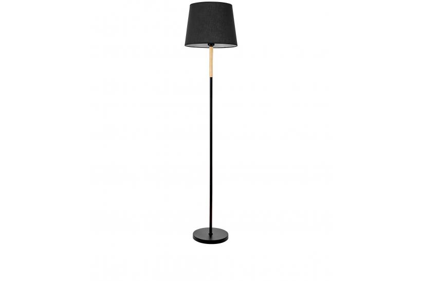 Lampada da terra design moderno e paralume in tessuto nero - Arrediorg