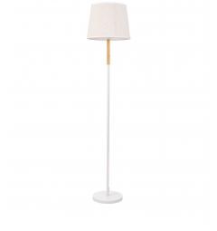 Lampada da terra design moderno e paralume in tessuto bianco - Arrediorg