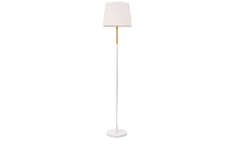 Lampada da terra design moderno e paralume in tessuto bianco - Arrediorg