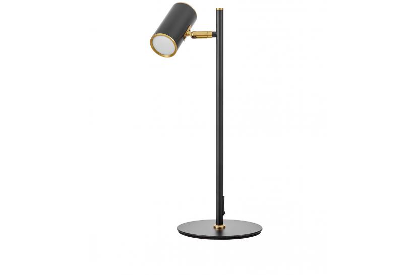 Lampada da tavolo di design moderno in metallo nero e ottone - Arrediorg