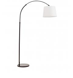 Lampada da terra design moderno e paralume in tessuto bianco - Arrediorg