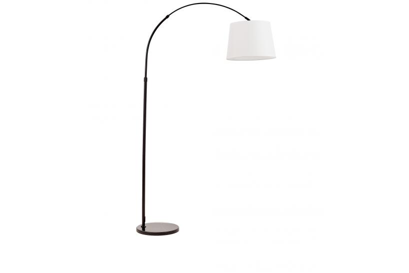 Lampada da terra design moderno e paralume in tessuto bianco - Arrediorg