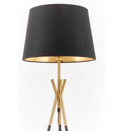 Lampada da terra design moderno e paralume in tessuto nero - Arrediorg