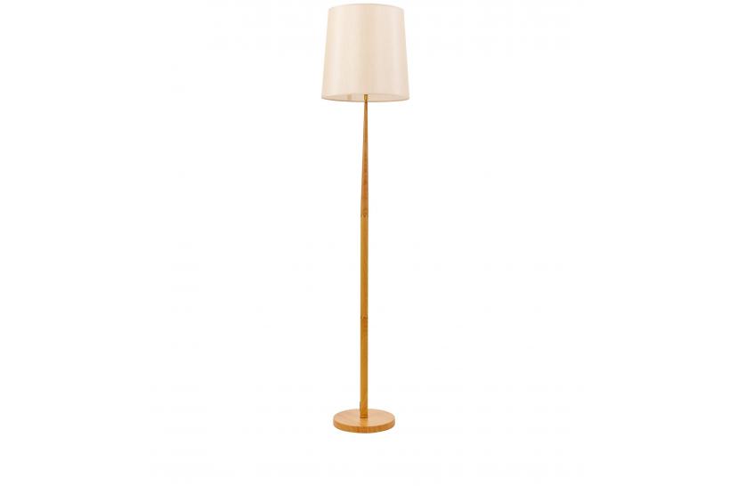 Lampada da terra design moderno e paralume in tessuto crema - Arrediorg