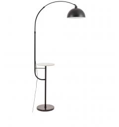 Lampada da terra design moderno con tavolino in metallo nero nero - Arrediorg