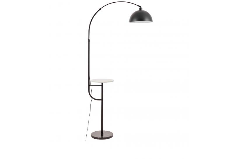 Lampada da terra design moderno con tavolino in metallo nero nero - Arrediorg