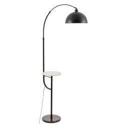 Lampada da terra design moderno con tavolino in metallo nero nero - Arrediorg