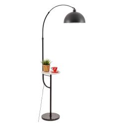 Lampada da terra design moderno con tavolino in metallo nero nero - Arrediorg