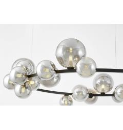 Lampadario a sospensione color nero e grigio fumo con 24 luci a sfera - Arrediorg