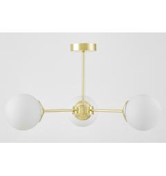 Lampadario design moderno struttura in metallo dorato RING W3 - Arrediorg